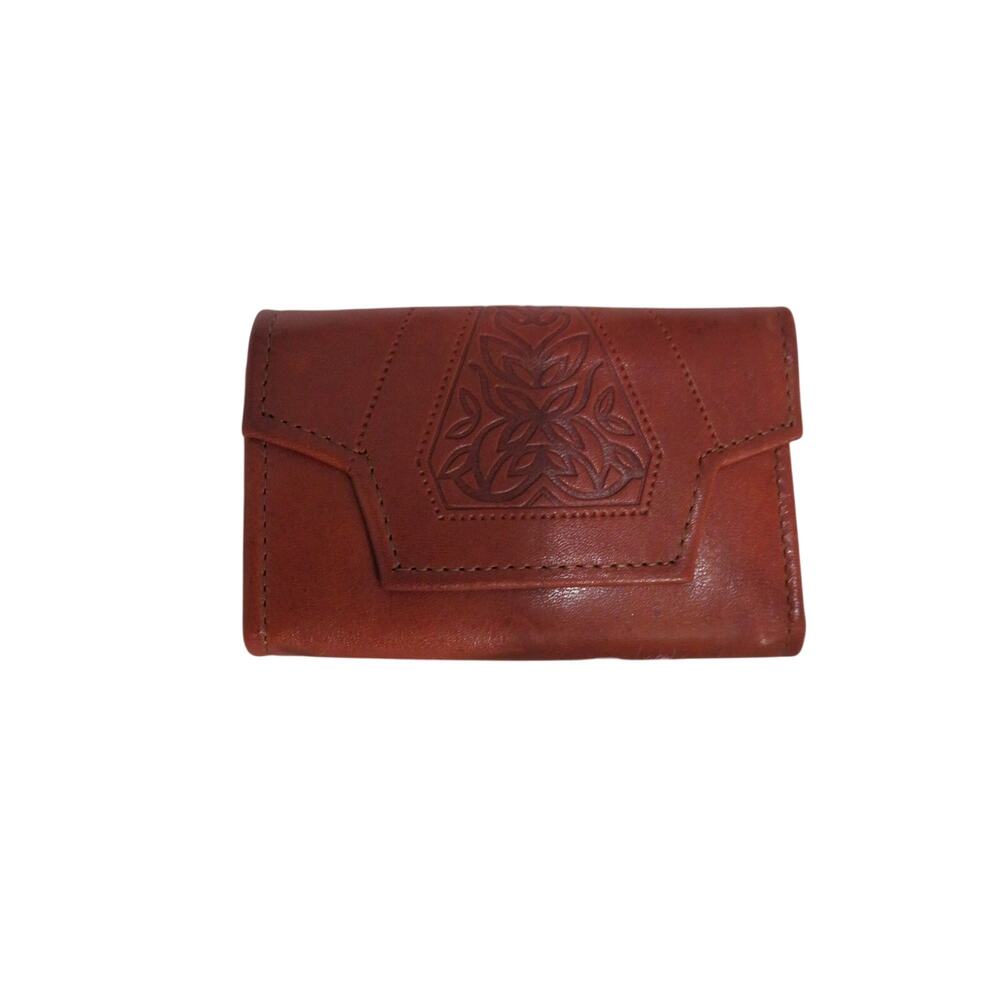 Princess Gardner Brown Full Grain Cowhide Leather Floral Key Holder Retro